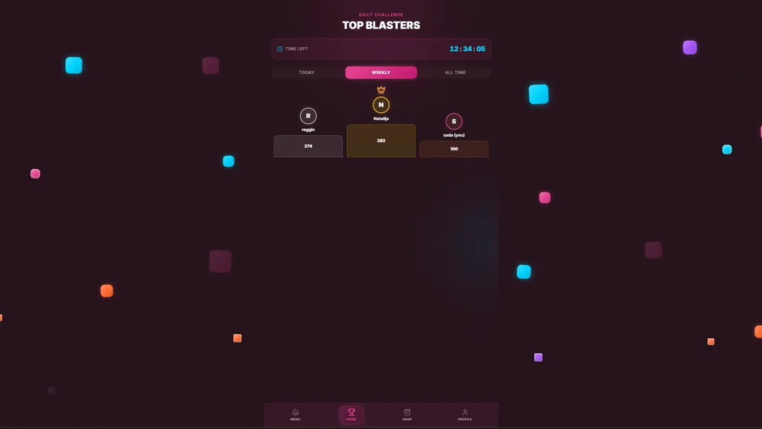 Plokk leaderboard screen